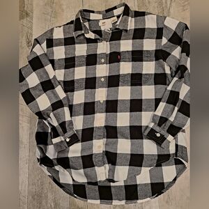 Levi's Black and White Plaid Men's Shirt